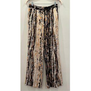 Zara PRINTED WIDE LEG PANTS Medium